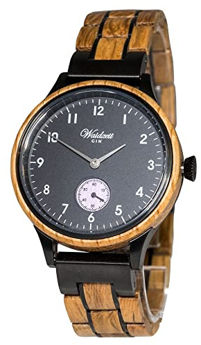 Waidzeit GT03 Gin Black Uhr Damenuhr Holz Analog braun