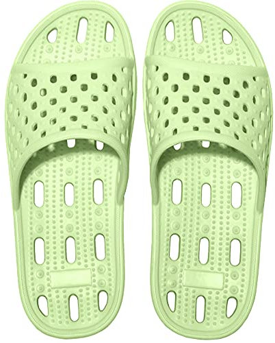 Ranberone Chaussures de Piscine et Plage Femme Chaussures pour la Douche Chaussons de bain Vert 42 EU