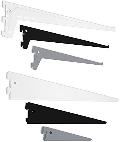 ib style® Lot de 2 Consoles pour crémaillères | Fixation Murale pas de 50 mm | simple | 25cm blanc