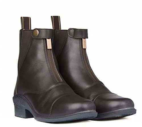 HORZE Rose Reitstiefeletten aus Leder mit Reißverschluss, Braun, 40