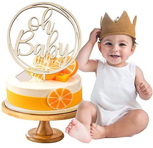Oh Baby Cake Topper Kuchen Topper Tortendeko Holz Tortenaufsatz Kuchendekoration Für Babyparty Baby Dusche Geburtstag Geschlecht Reveal Party Geburtstag