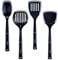 Prestige 2-in-1 Kitchen Utensils Set of 4 - Cooking Utensils Set with Non Scratch Silicone Edges, Heat Resistant Kitchen Utensils to Protect Non Stick Cookware, Black & Grey