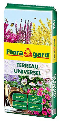 Floragard Terreau Universel - pour l’empotage et Le rempotage des Plantes d‘intérieur, Plantes de Balcon en Pots et jardinières 20l