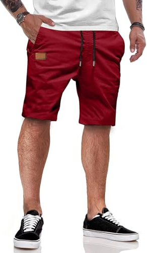 JMIERR Kurze Hosen Herren Sommer Shorts Herren Chino Baumwolle | Cargo Shorts Herren,Freizeit Shorts,Bequeme,mit Kordelzug Taschen,Elastische,Sommerhose für Freizeit,Golf,Strand,Urlaub