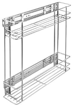 Pull Out Soft Close Kitchen Storage Larder Side Mounted Universal 150 mm Silver JSF2313 150 mm (Item Width 110 mm) Silver