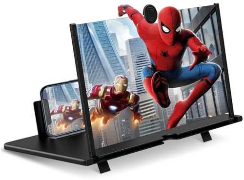 Ant Warrior Amplificador de Pantalla para movil 16 Pulgadas, Lupa para móvil 3D HD, Amplificador Pantalla movil para Videos películas Compatible con Todos los Smartphone (Negro)