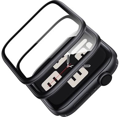 Hoerrye Pellicola protettiva per Apple Watch Series 6/5/4/SE/SE2 40 mm, durezza 9H, pellicola protettiva per display iwatch 40 mm, senza bolle, copertura 3D, anti-polvere, nero