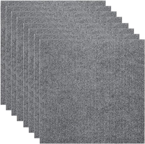 carpet tiles,Self Adhesive Floor Mat Carpet Tiles 11x11 in-8 Pcs Washable Self-Adhesive Carpet Floor DIY Install Non-Slip Tiles Rug for Living Room Basement (Color : Green) (Color : Dark Gray) (Color