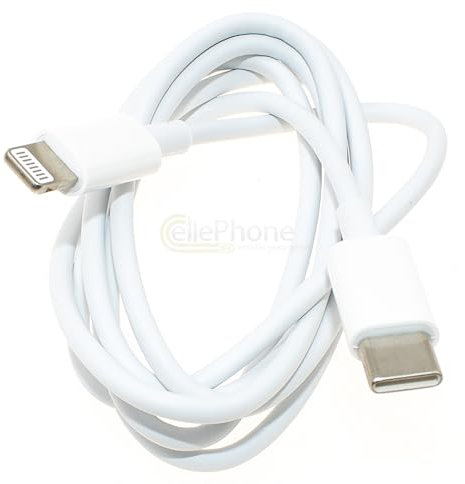 cellePhone USB Ladekabel Typ-C kompatibel mit Apple iPhone 5 5c SE / 6 6S / 7 - weiß 1m