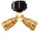 Propane Splitter Adapter, Gas Tank Tee Adapter, Propane Tank Y Splitter Adapter With Valves, 2 Way Cylinder Bottle Adapter For BBQ Grills