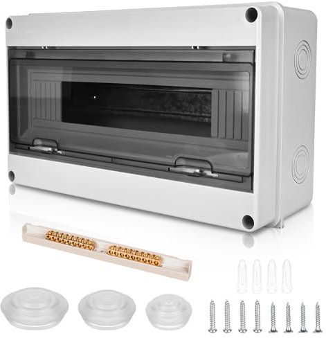 Coffret Electrique Etanche Exterieur Boîtier: Boîte Etanche Electrique Exterieur IP65, Tableau Electrique 1 Rangée, Boîtier Electrique Etanche, Coffret Electrique 18 Modules Pour Disjoncteur Mural