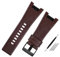 MAMA'S PEARL Fit For Diesel DZ1216 DZ1273 DZ4246 DZ4247 DZ287 Echtes Leder Armband 32mm Gekerbt Herren Armband Armbanduhren Band (Brown-silver)