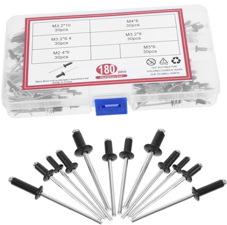 Gatuida Robuste Konstruktion Blindnieten 180-teiliges Aluminium-nieten-sortiment Eleganz Befestigungs-montage-kit Enthusiasten
