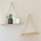 Yuanpgky Estantes flotantes de madera, estantes colgantes para decoración de pared, estante organizador para sala de estar, dormitorio, estante de exhibición para plantas colgantes (S)