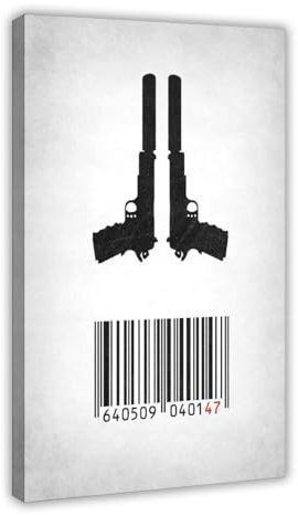 fsgfod Hitman Agent 47 Spielposter auf Leinwand, Schlafzimmer, Dekoration, Landschaft, Büro, Raumdekoration, Geschenk, 40 x 60 cm