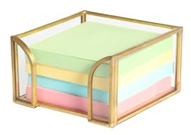 Feyarl Glas Zettelbox Notizzettel Box Schreibtisch-Notizspender Organizer Box für Binderklammern Büroklammern Bürobedarf Aufbewahrung