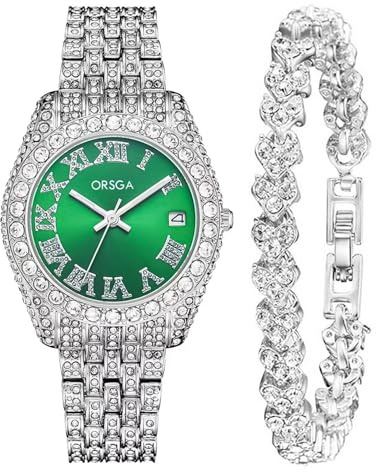 CIVO Armbanduhr Geschenkset für Elegante Damen: Analog Wasserdicht Quarzuhr mit Gold Silber Edelstahl - Klassisch Kleid Minimalistische Damenuhr mit Diamanten für Frauen Mama Freundin
