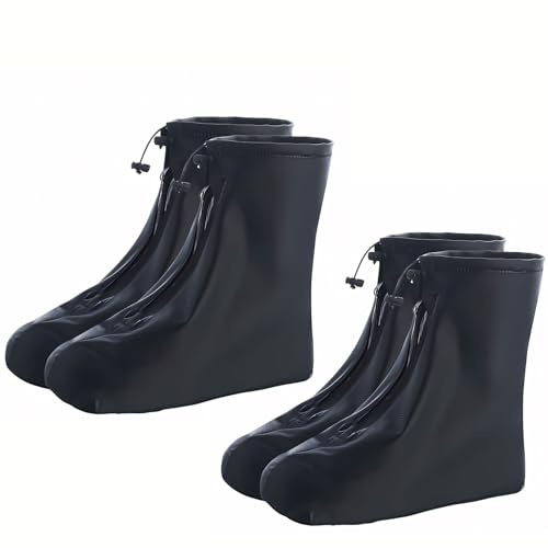 Ockyunoo 2 Pares Cubrezapatos Impermeable lluvia, Cubre Zapatos Impermeable lluvia, Cubrezapatos de Silicona, Cubre Zapatos lluvia, para Lluvia, Nieve y Caminos Fangosos