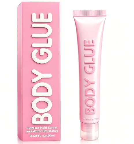 Body Glue - Clear Invisible Body Glue for Clothes & Compression Stockings, Non-Slip Formula to Secure Straps & Low Collars, Skin-Friendly, 20ML