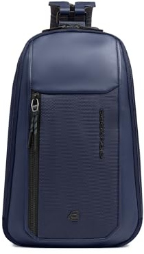 Piquadro Sling bag mit Rucksack-Option aus recycled Stoff Mann Leder und Stoff blau