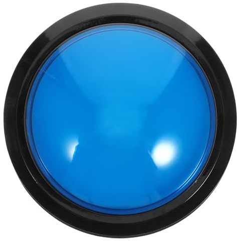 YARNOW Bouton de Buzzer Électronique Bleu Abs avec Alarme Sonore Facile à Utiliser, pour Jeux et Compétitions sans Pile, Lumière Aléatoire Interactive pour Joueurs Couleur Aléatoire