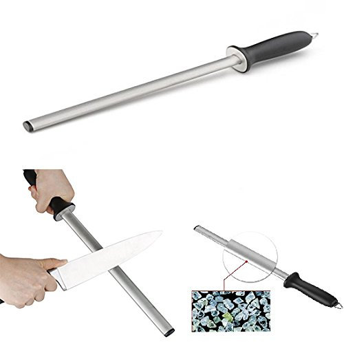 Itian Messerschärfer Rolle,Messer Schärfen Oval,43 CM Profi Messerschärfer Wetzstahl,Wetzstahl für Messer mit Komfortablem Griff,für Viele Arten von Messern für Küchen- und Metzgermesser