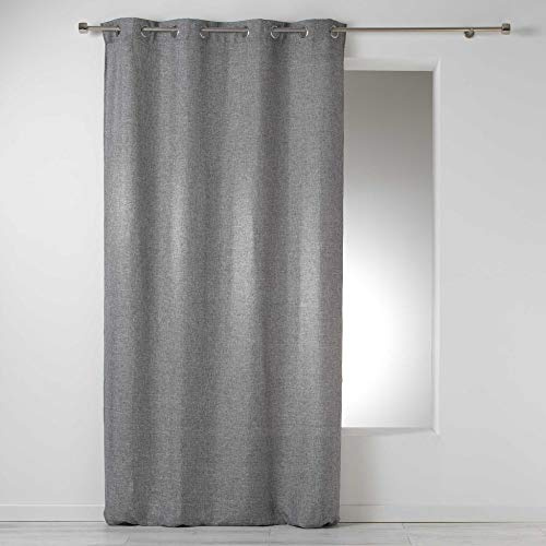 Homea Vorhang mit Ösen, Polyester, Polyester, anthrazit, 260x140 cm
