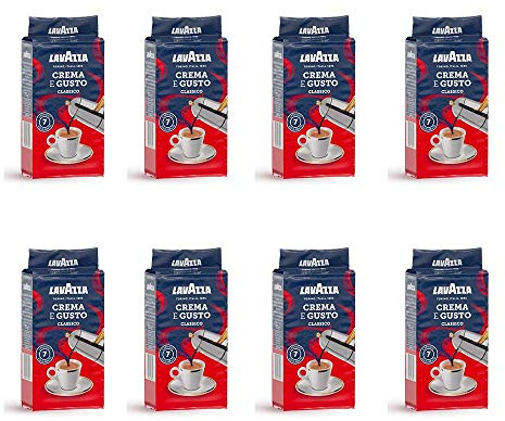 8x LAVAZZA CREMA E Gusto Classico 250g Kaffee gemahlen Italienisch