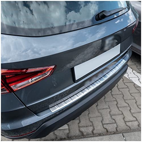 tuning-art BL937 Ladekantenschutz mit Abkantung passend für Seat Arona 6P 2017-, Farbe:Silber