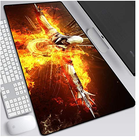 IGIRC Mauspad Assassin's Creed 900X400mm Mauspad, Speed ​​Gaming Mousepad, Erweitertes XXL großes Mousemat mit 3mm starker Basis, für Notebooks, PC, J