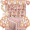 JOTOM JGA Deko Luftballons Set Braut to Be Deko mit Banner Folienballons Schärpe Rosegold Luftballons Rosa Pailletten Tischdecke Party Junggesellenabschied Deko