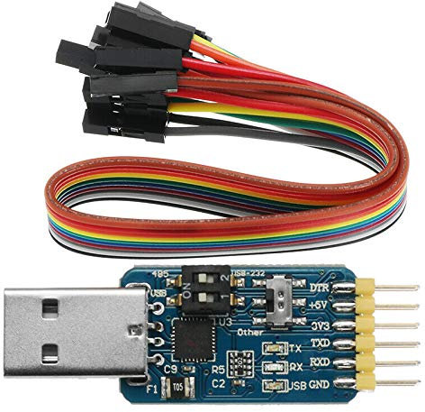 Hailege CP2102 USB zu TTL UART 232 485 Port Mutual Convert Adapter - 6 in 1 Multifunktionales Serielles Debug-Tool für Windows, WinCE, Linux, Mac 32/64