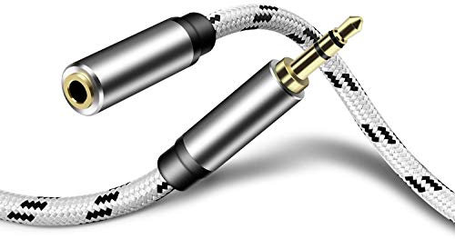SNANSHI Cavo di prolunga lungo per cuffie, 15 m, 3,5 mm, prolunga da 3,5 mm, maschio a femmina, cavo di prolunga audio stereo in nylon intrecciato, compatibile con cuffie e tablet