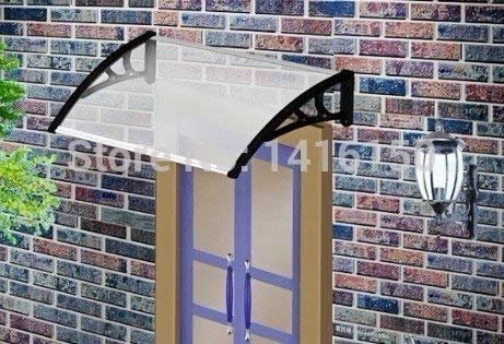 LYA Auvent Marquise pergola Aluminium 4x3 80x100cm, Solide Support en Plastique avec Le Conseil en Polycarbonate Auvent for Portes et fenêtres