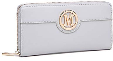 Miss Lulu Damen Geldbörse Klassische Brieftasche Mit Langem Reißverschluss Steckplatz für Mehrere Karten PU Leder