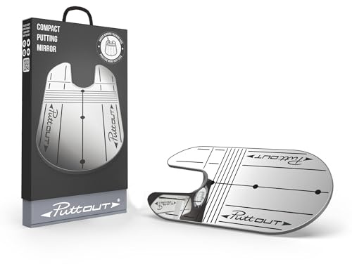 PuttOut Unisex-Adult Überprüfen Sie Ihre Ausrichtung und Augenposition jederzeit und überall Compact Putting Mirror, Silber, Einheitsgröße