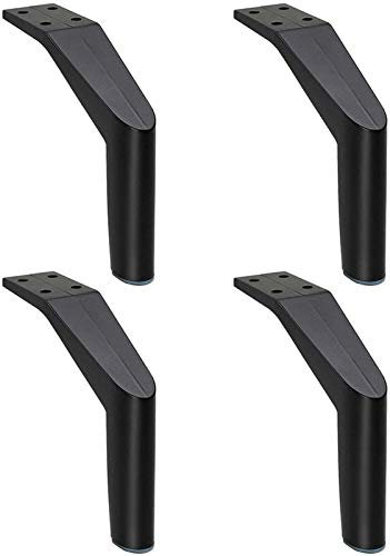 XBCDX 4 Pieces Furniture Legs, 15cm Height Wrought Iron Table Legs, Double Pole Support, forSofa/Coffee Table/Cabinet/Bed, Black, Gold (Color : Black)