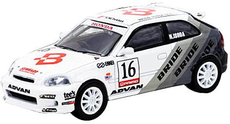 Tarmac T64-TL010-BR Honda Civic Type R EK9 Bride + Container Maßstab 1:64 Modellauto