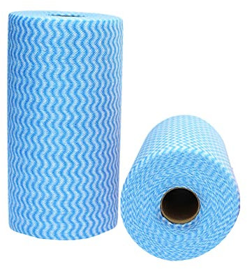 JINYUDOME Handi Wipes - Paño de limpieza desechable, paño de cocina, paños de cocina, paños de cocina, lavables,2 rollos, paquete total de 200 unidades, color azul