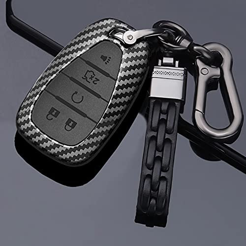 ontto Autoschlüssel Hülle Passt für Chevrolet Camaro Traverse Equinox Sonic Cruze Spark Volt Bolt 2016-2020 Fernbedienung Cover smart Schutzhülle Schlüsselanhänger 5 Tasten-Kohlefaser schwarz