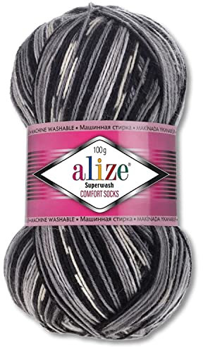 Wohnkult Alize 100 g Superwash Comfort Sockenwolle 33 Farben zur Auswahl EIN-/Mehrfarbig (2695)
