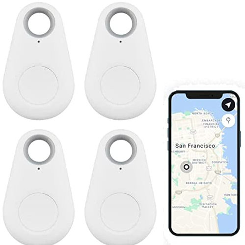 TOTMOX 4X Smart Tracker Key Finder Localisateur Bluetooth sans Fil Anti Perte Alarme Capteur Dispositif Télécommande pour Enfant Localisation Téléphone Portefeuilles Bagages Article Finder, Blanc