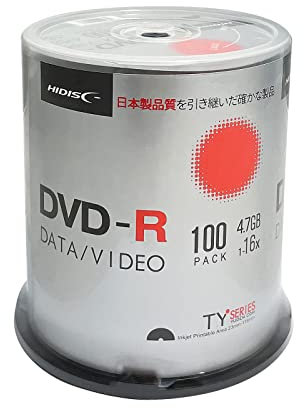 HIDISC TY Series DVD-R 16X 4,7GB Tintenstrahl-Hub bedruckbar, DVD-R - 100 Stück
