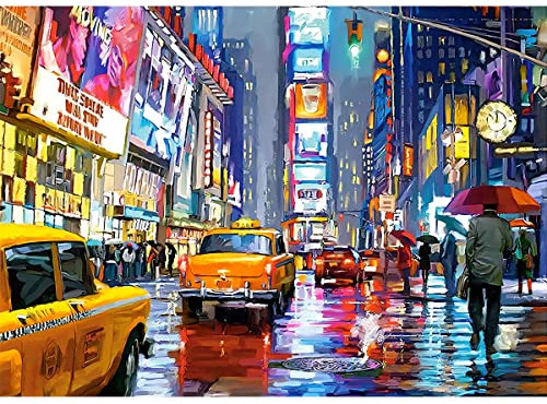 New York City Diamond Painting Set Bilder,Manhattan Diamond Painting Times Square,Street Diamond Painting Kinder Mädchen Junge,DIY 5D Diamond Painting Erwachsene Anfänger 30x40 cm