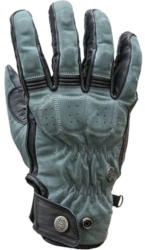 Mycl Turell Motorradhandschuhe Cross Stitch - Motorrad Handschuhe Herr - Echtleder - Handschuhe Herren Motorrad Touring mit Gel Polster (Stone, L)