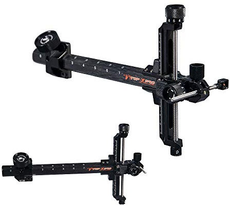 SHARROW Bogenschießen Visiere Recurve Bogenvisier 9 Zoll Bogen Visier Carbon Stange Aluminium Einstellbar Zielvisier für Recurve Bögen Wettbewerb RH/LH (Schwarz, Rechte Hand)