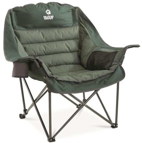 Guide Gear Übergroßer extra großer gepolsterter Campingstuhl, tragbar, faltbar, große Camping-Lounge-Strandstühle für Outdoor, Erwachsene, Männer und Frauen, schwere Kapazität von 180 kg, mit