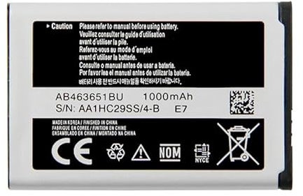 Batterie Li-Ion AB463651BU 960 mAh pour Samsung W559, S5620I, S5630C, S5560C, C3370, C3200, C3518, J808, F339, S5296, C3322, L708E, S5610