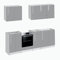 Cuisineandcie - Cucina completa ECO Grigio Lucido 240 cm - Set di 7 Mobili da cucina, Contenitori Cucina completa attrezzata