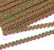 FINGERINSPIRE 12 m Metallic Scroll Braid Trim Verschönerung 15 mm Breite Rose Rot & Grün & Gold Trim Mit Wellenmuster Metallic Gimp Braid Trim Für Modeschmuck Nähzubehör Wohnkultur